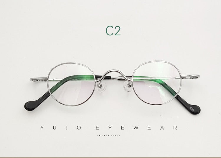 Unisex Oval Titanium Frame Eyeglasses Customizable Lenses Frame Yujo C2 China 