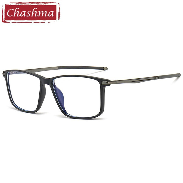 Chashma Ottica Men's Full Rim Square Tr 90 Aluminum Magnesium Sport Eyeglasses Sport Eyewear Chashma Ottica Gray  