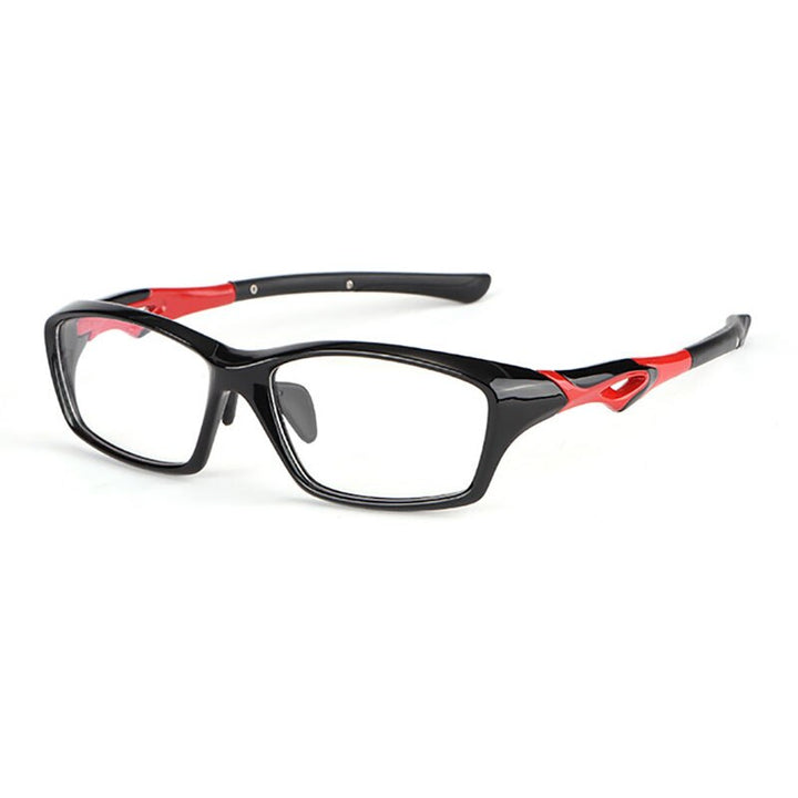 Hotony Unisex Full Rim Rectangular TR 90 Resin Sport Frame Eyeglasses 5139/40 Sport Eyewear Hotony 5139-Black Red  