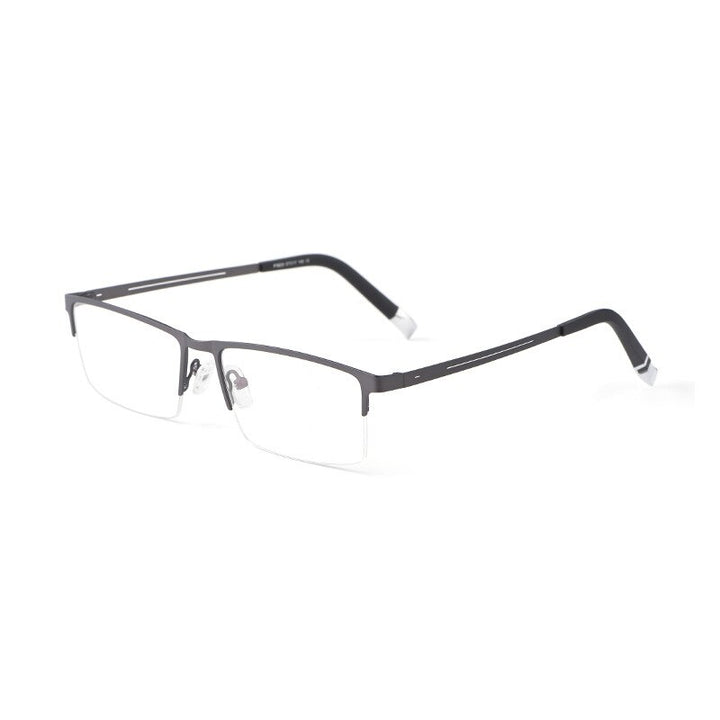Yimaruili Unisex Semi Rim Alloy Frame Eyeglasses P8825 Semi Rim Yimaruili Eyeglasses Gray  