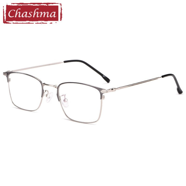 Unisex Eyeglasses Alloy 1591 Frame Chashma Gray  