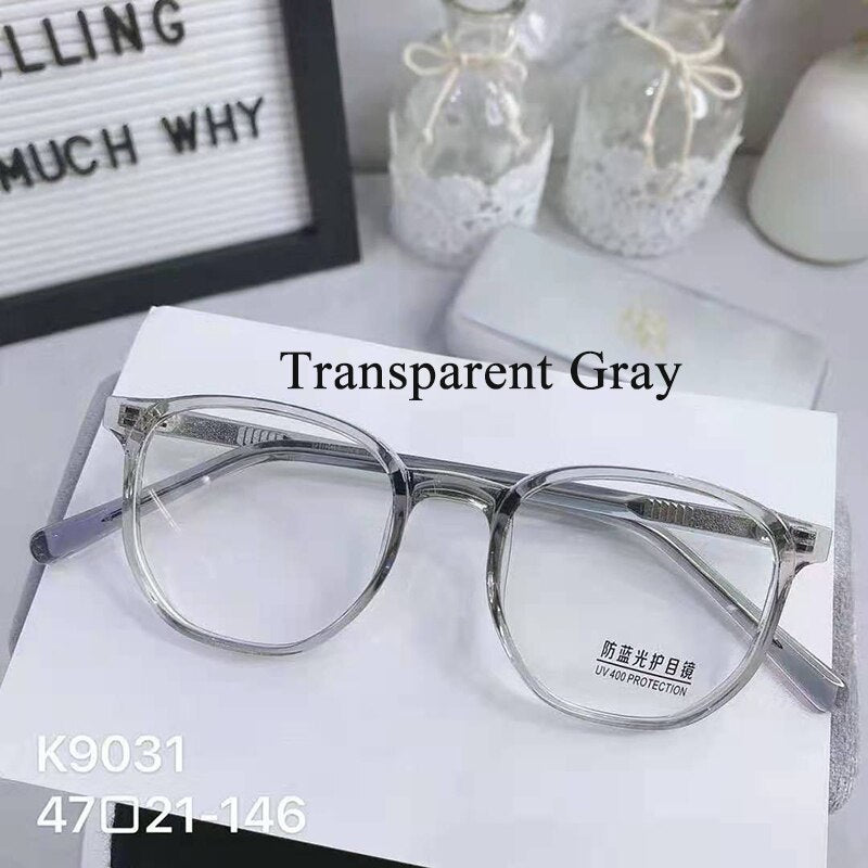 Unisex Full Rim Acetate Frame Eyeglasses Xy9031 Full Rim Bclear Transparent Gray  