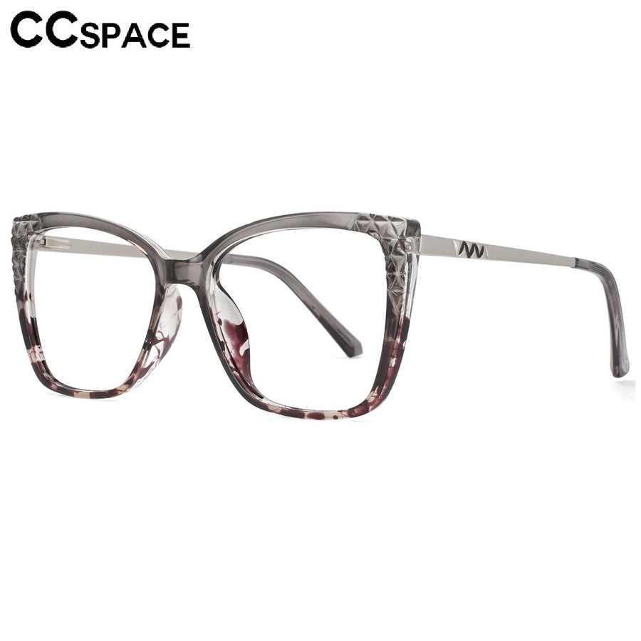 CCspace Women's Full Rim Square Cat Eye Tr 90 Titanium Frame Eyeglasses 53715 Full Rim CCspace   