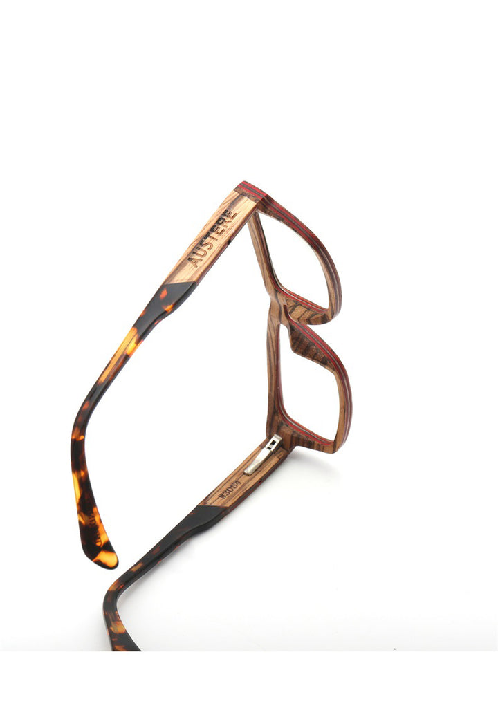 Hdcrafter Unisex Full Rim Square Wood Frame Eyeglasses 36365 Full Rim Hdcrafter Eyeglasses   