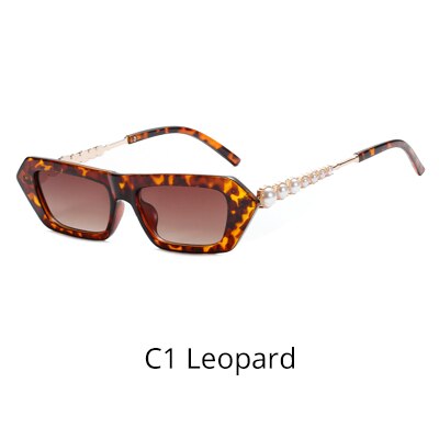 Ralferty Women's Sunglasses Small Rectangle W95089 Sunglasses Ralferty C1 Leopard China As picture