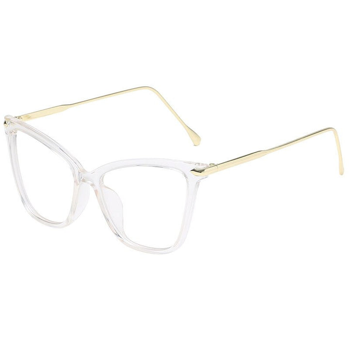 Hotony Women's Full Rim TR 90 Resin Cat Eye Frame Eyeglasses 8011 Full Rim Hotony white  