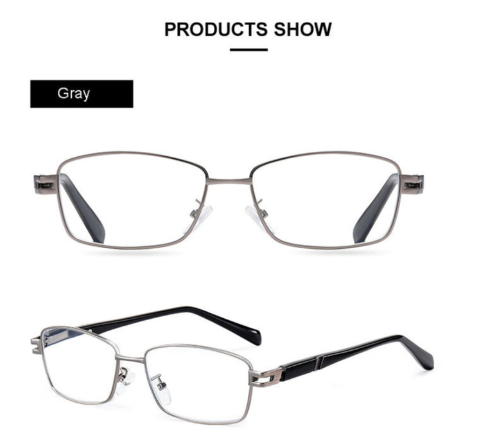 Hotony Unisex Full Rim Rectangular Alloy Frame Presbyopic Reading Glasses 9005 Reading Glasses Hotony   