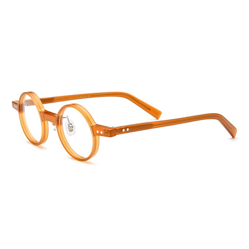 Gatenac Unisex Full Rim Round Acetate Frame Eyeglasses Gxyj712 Full Rim Gatenac Orange  