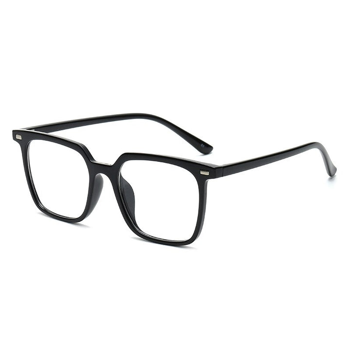 KatKani Unisex Full Rim TR 90 Acetate Square Frame Eyeglasses K17107 Full Rim KatKani Eyeglasses Bright Black  