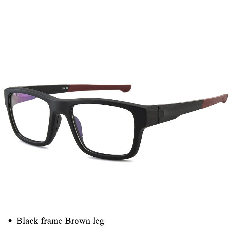 Men's Full Rim TR-90 Plastic Titanium Sports Frame Eyeglasses Zt9224 Sport Eyewear Bclear black brown  