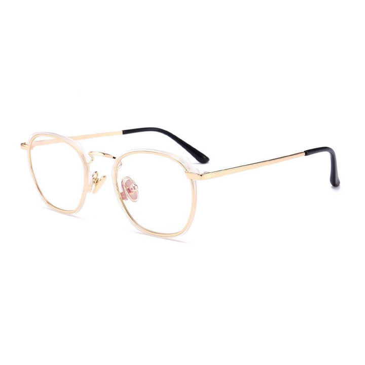 Reven Jate Tr90 Unisex Eyeglasses Round Glasses 1718063 Frame Reven Jate golden  