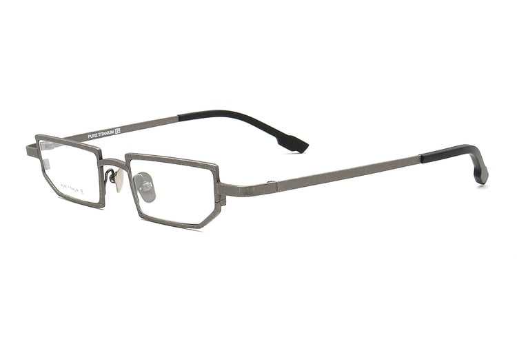 Muzz Unisex Full Rim Square Polygonal Titanium Frame Eyeglasses T7748 Full Rim Muzz C1  