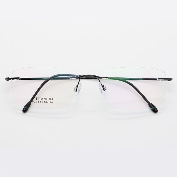 Unisex Rimless Titanium Frame Eyeglasses Customizable Lenses 9005 Rimless Bclear   