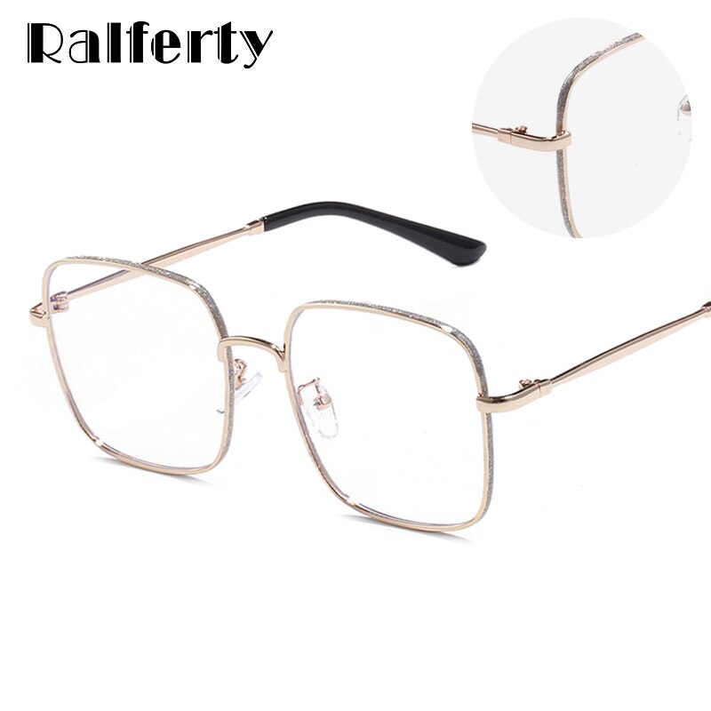 Ralferty Women's Full Rim Square Big Alloy Eyeglasses W9091 Full Rim Ralferty   