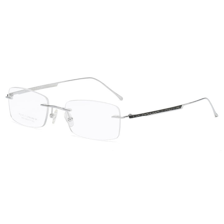 Zirosat 2950 Pure Titanium Unisex Eyeglasses Rimless Rimless Zirosat Silver  