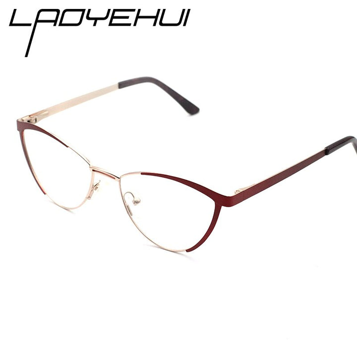 Laoyehui Women's Eyeglasses Cat Eye Alloy Frame 5821 Frame Laoyehui Red  