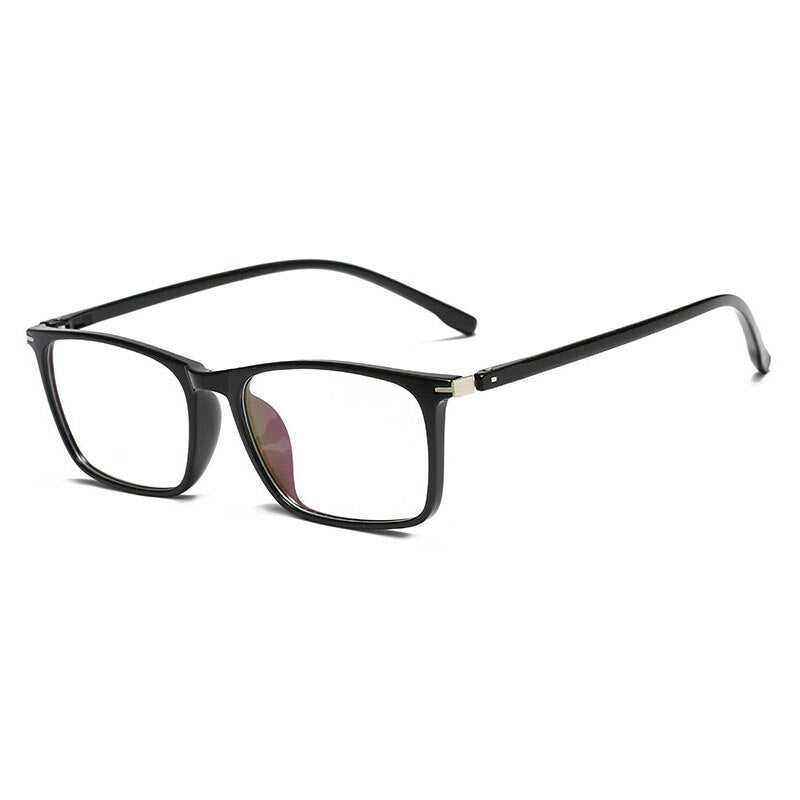 Hotony Unisex Full Rim Square TR 90 Frame Eyeglasses 11772 Full Rim Hotony shinny black  