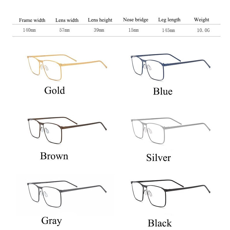 Unisex Full Rim Titanium Frame Eyeglasses Br18526 Full Rim Bclear   