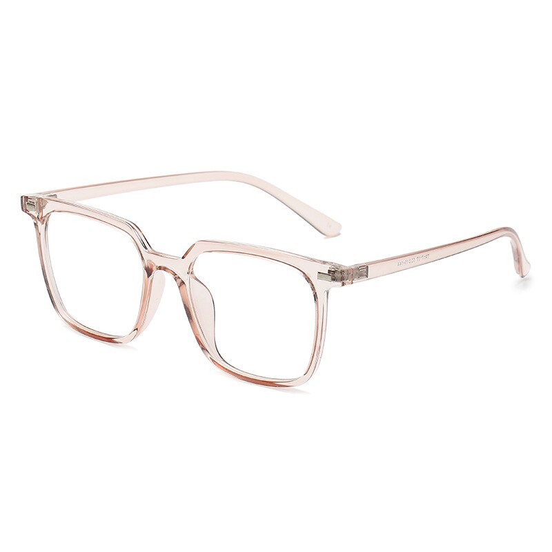 KatKani Unisex Full Rim TR 90 Acetate Square Frame Eyeglasses K17107 Full Rim KatKani Eyeglasses Transparent Tea  