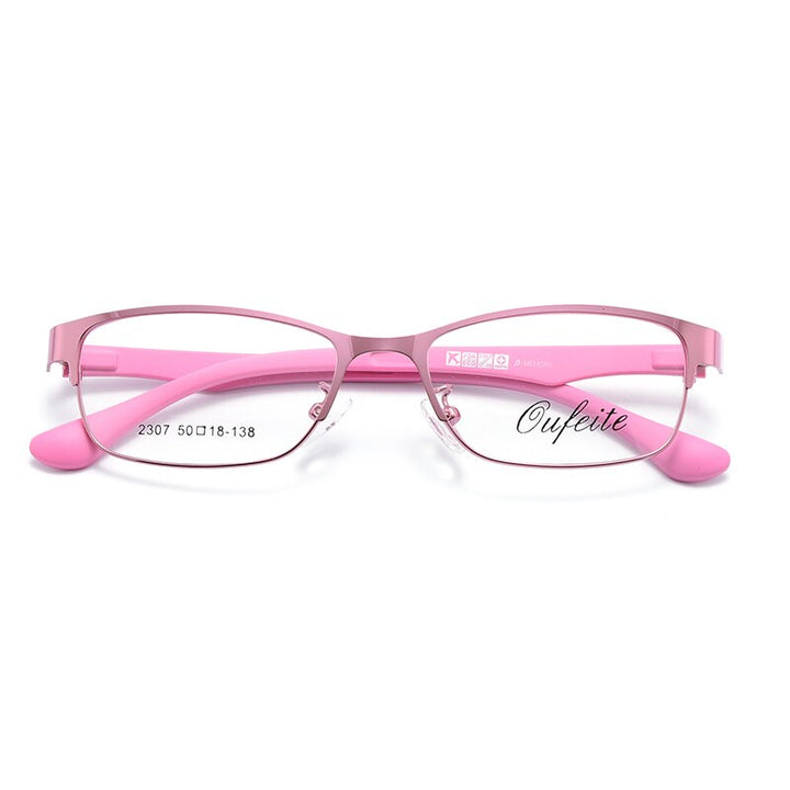 Women's Full Rim Oval Alloy TR90 Frame Eyeglasses My2307 Full Rim Bclear Pink  