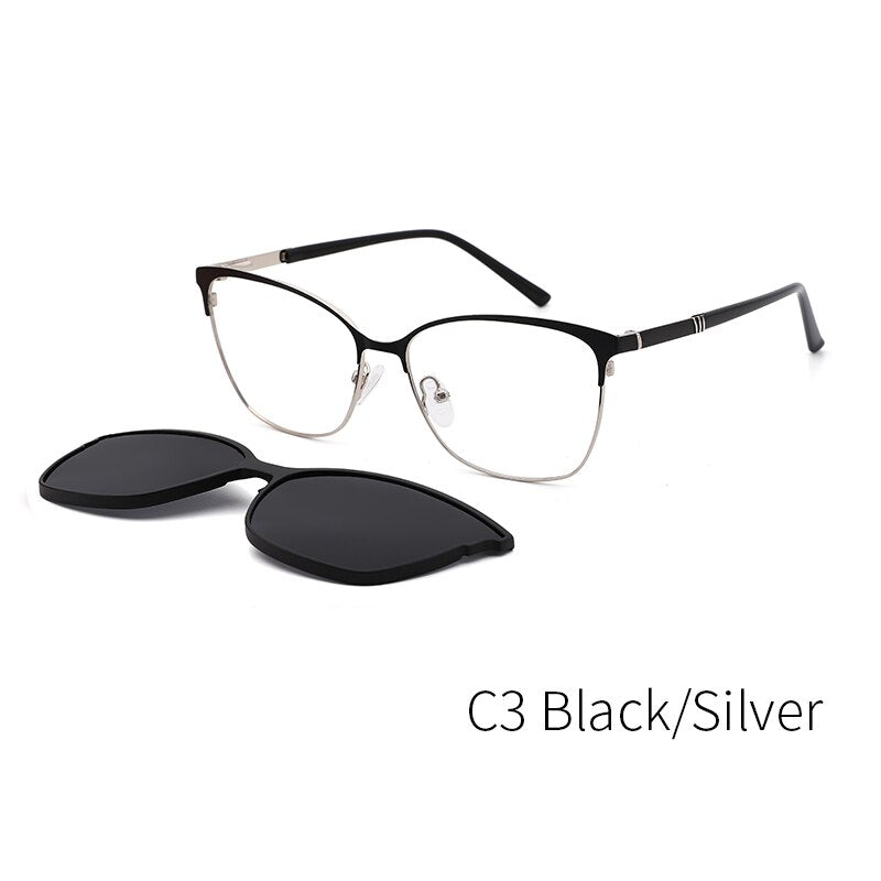 Men's Glasses Clip On Sunglasses Polarized 2 In 1 Magnet Dp33108 Clip On Sunglasses Kansept DP33108C3  