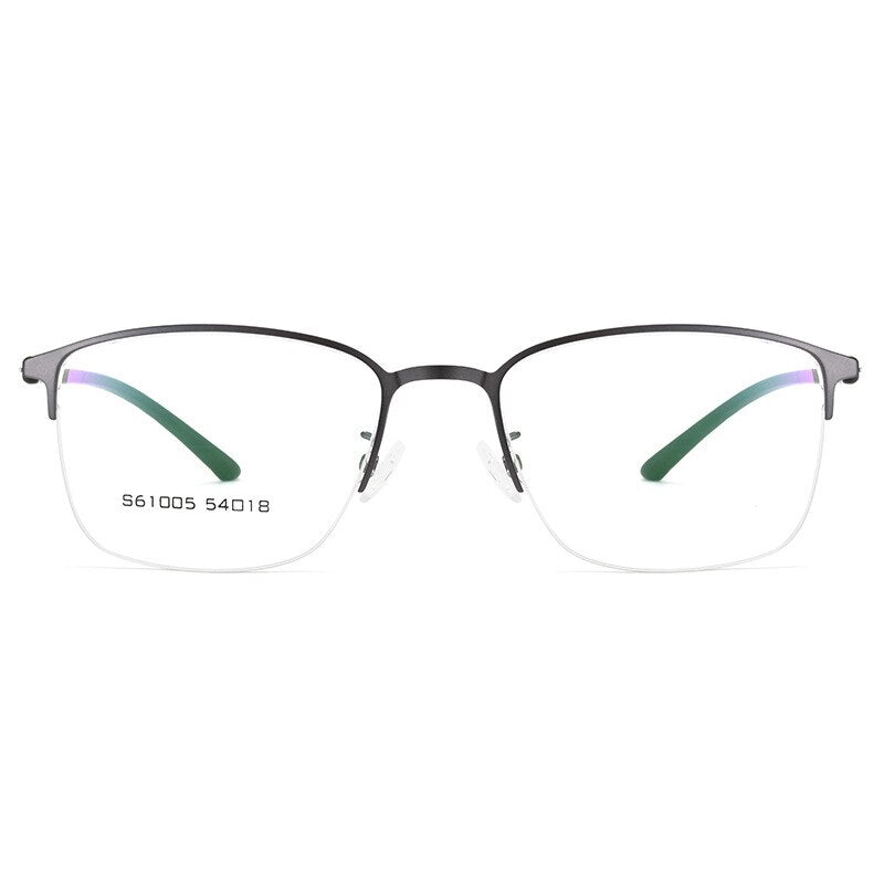 Men's Full Rim IP Electroplated Titanium Alloy Frame Eyeglasses 61005 Full Rim Bclear   