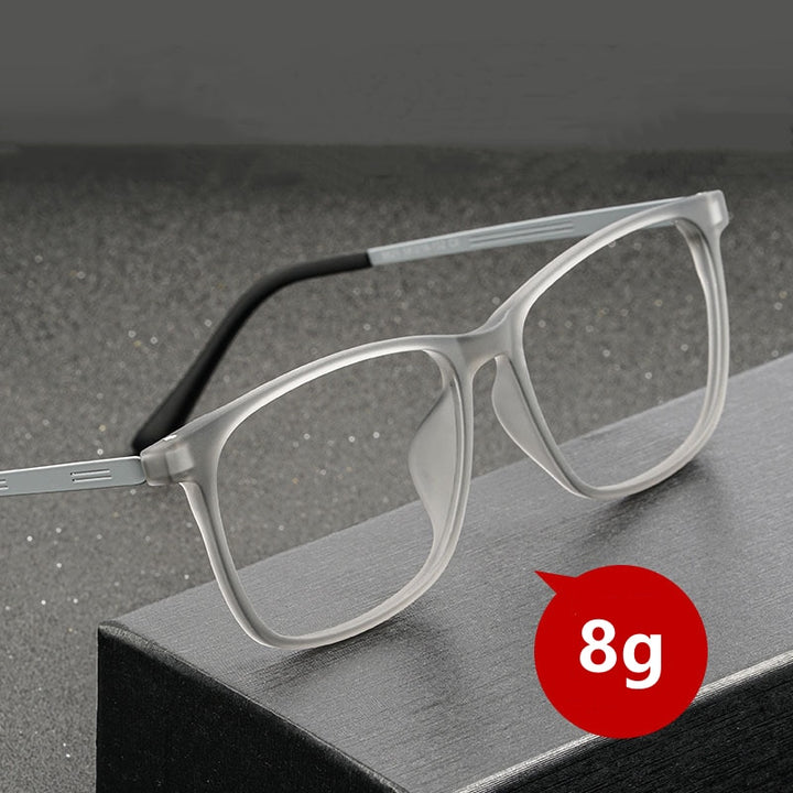 Men's Eyeglasses Ultralight Tr90 Pure Titanium Square Large Size 9825 Frame Gmei Optical   