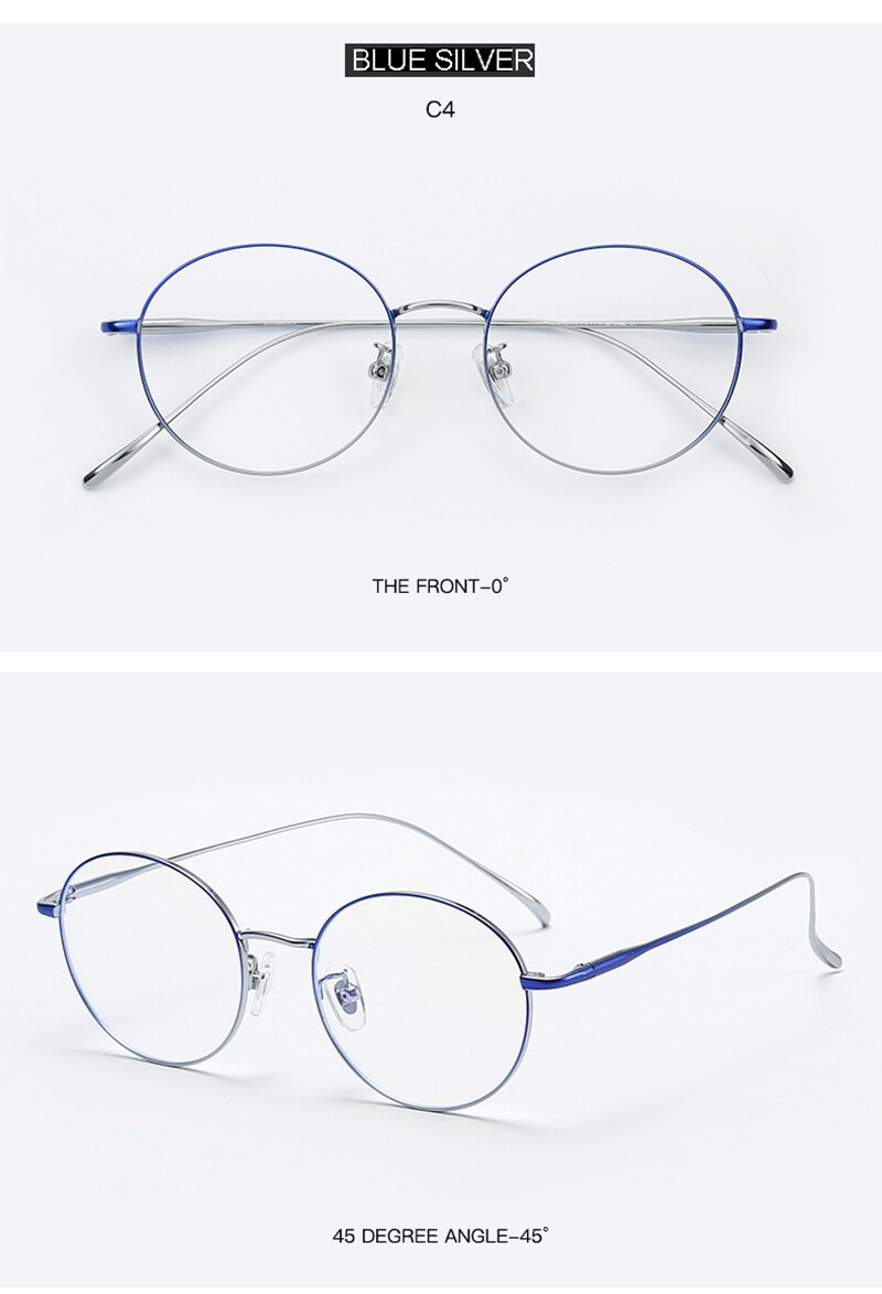 Aissuarvey Titanium Round Full Rim Frame Unisex Eyeglasses Full Rim Aissuarvey Eyeglasses   