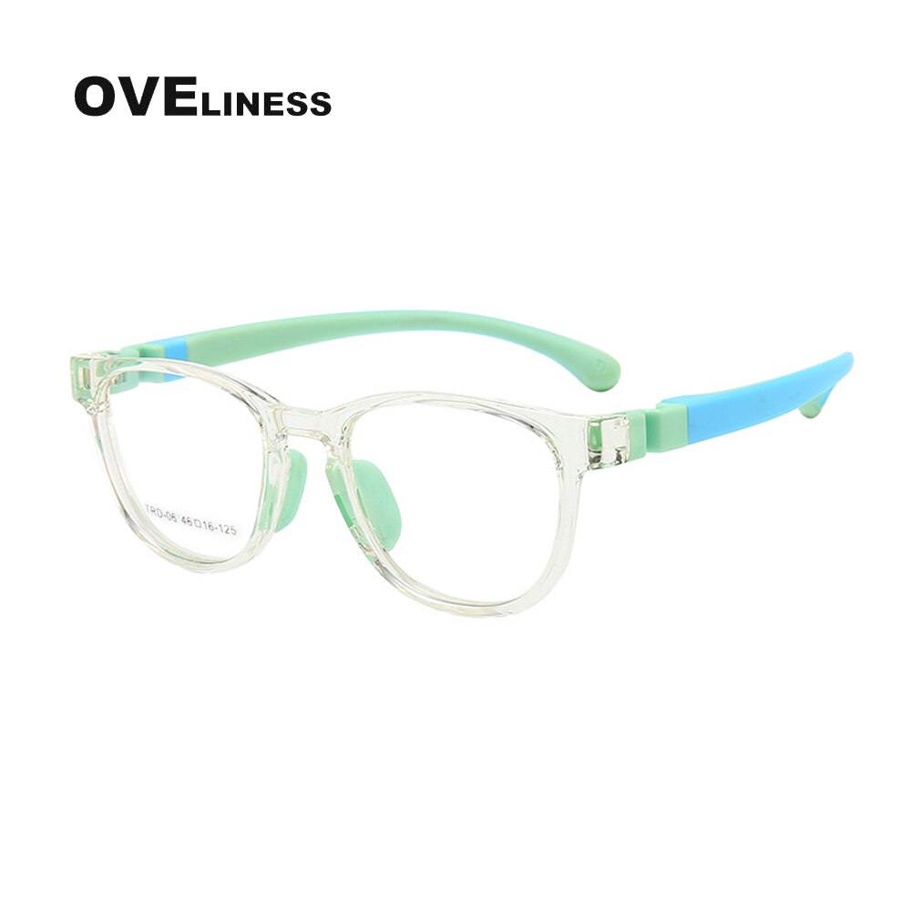 Oveliness Unisex Children's Full Rim Square Round Tr 90 Titanium Eyeglasses Olp06 Full Rim Oveliness C10  