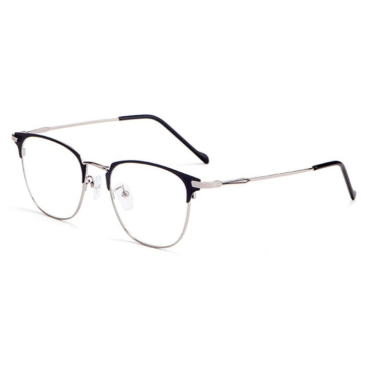 Hotochki Unisex Full Rim Alloy Frame Eyeglasses 3389 Full Rim Hotochki Silver  