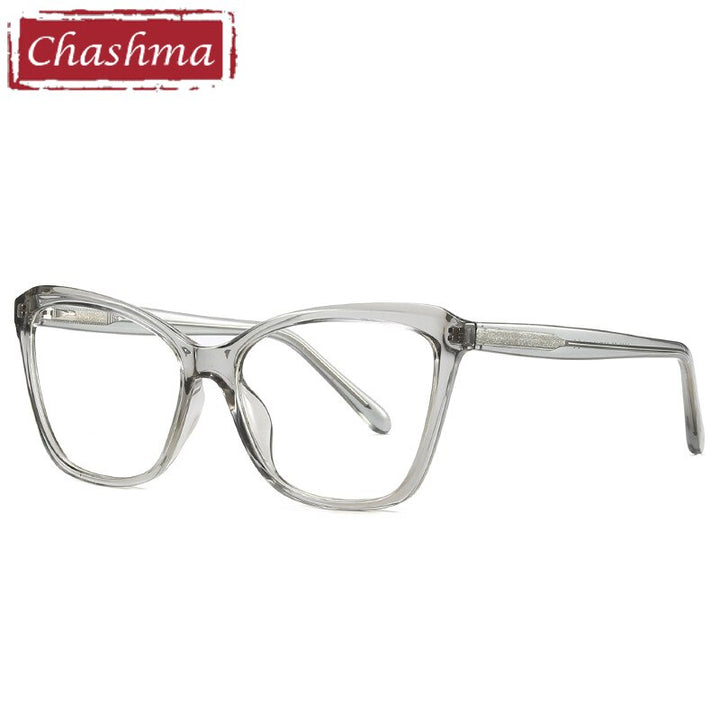 Women's Eyeglasses Frame Acetate 2006 Frame Chashma Transparent Gray  