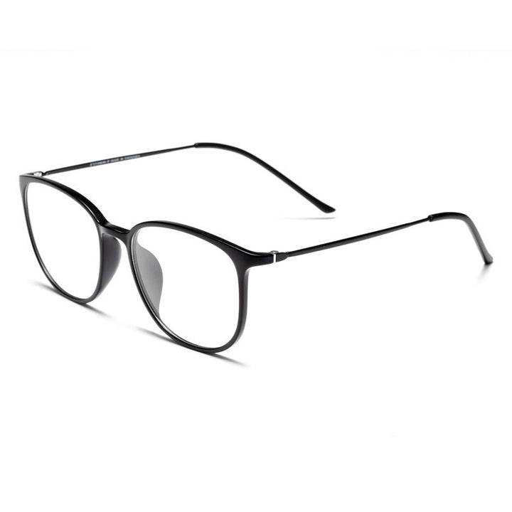 Yimaruili Unisex Full Rim β Titanium Frame Eyeglasses 2212B Full Rim Yimaruili Eyeglasses Matte Black  