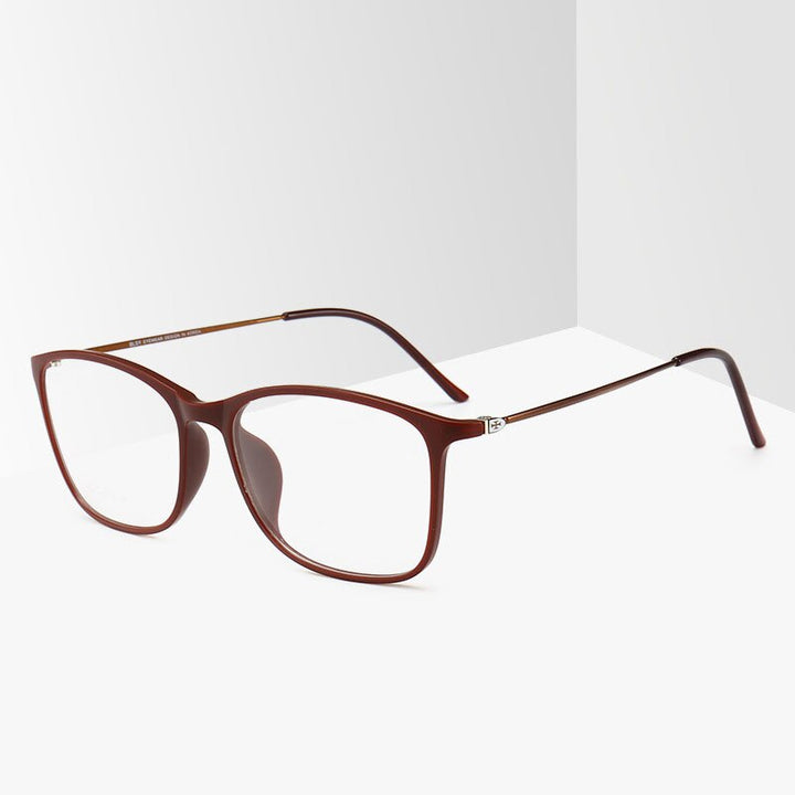 Unisex TR90 Square Full Rim Frame Eyeglasses 2215 Full Rim Bclear Red  