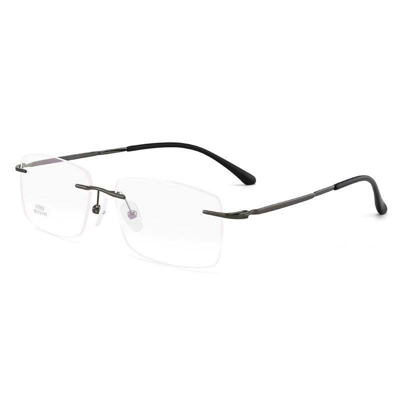 Hotochki Men's Rimless Alloy Screwless Frame Eyeglasses 7053 Rimless Hotochki gray  