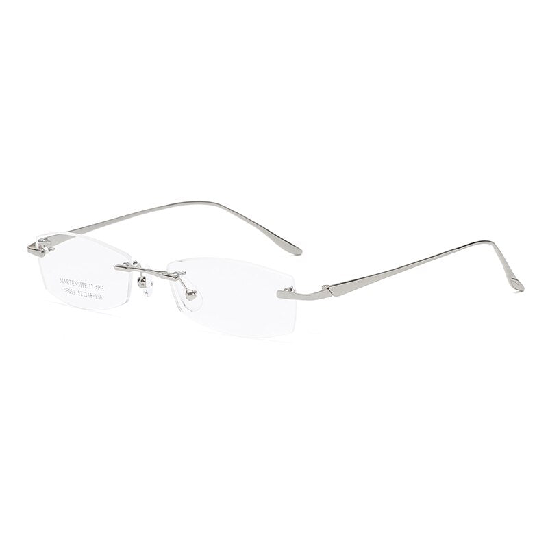 Zirosat 56059 Unisex Eyeglasses Alloy Titanium Rimless Rimless Zirosat silver  