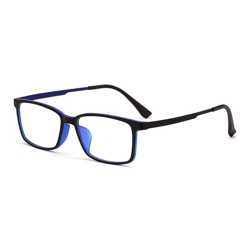 Hotony Unisex Full Rim Square TR 90 Resin B Titanium Frame Eyeglasses 3063 Full Rim Hotony Black Blue  