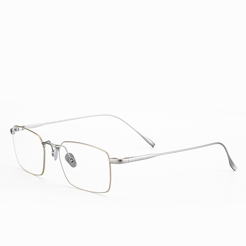 Yimaruili Men's Full Rim Titanium Alloy Frame Eyeglasses SC10T Full Rim Yimaruili Eyeglasses SILVER  
