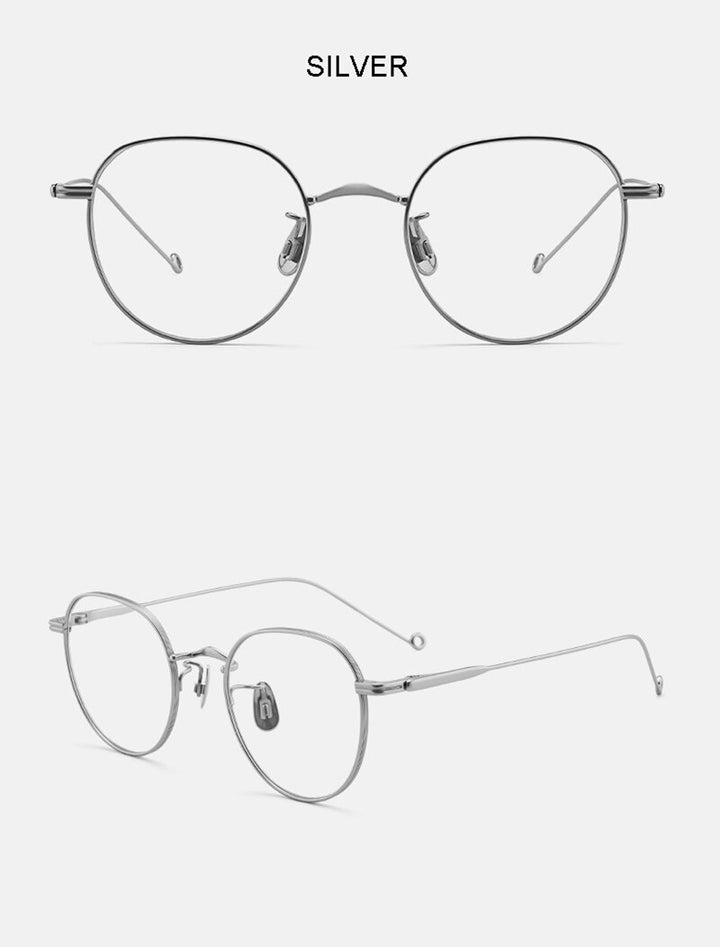 Aissuarvey Round Full Rim Titanium Frame Eyeglasses Unisex Full Rim Aissuarvey Eyeglasses   