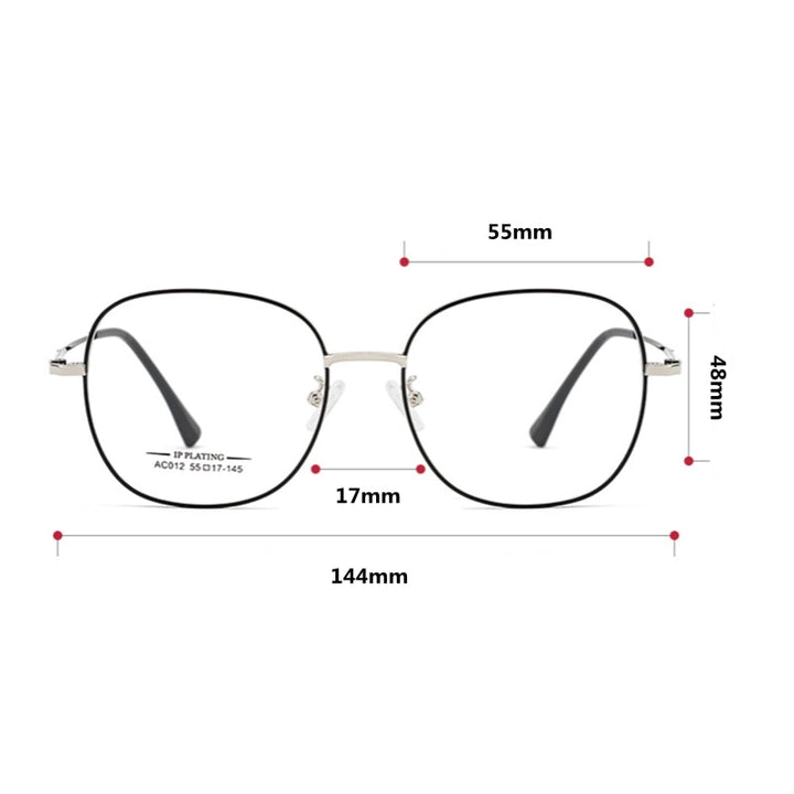 KatKani  Unisex Full Rim Square IP Plated Titanium Alloy Frame Eyeglasses Ac012 Full Rim KatKani Eyeglasses   