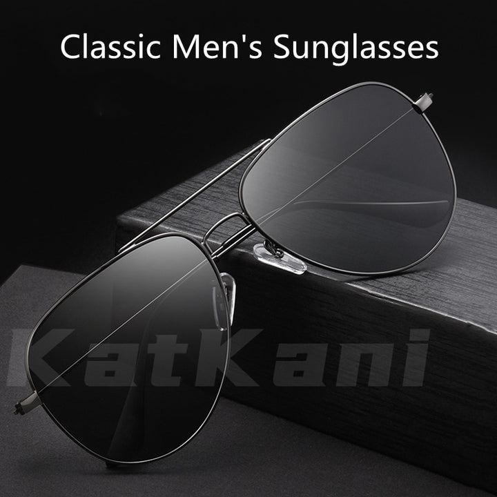 KatKani Men's Full Rim Double Bridge Alloy Frame Polarized Sunglasses 013026 Sunglasses KatKani Sunglasses   