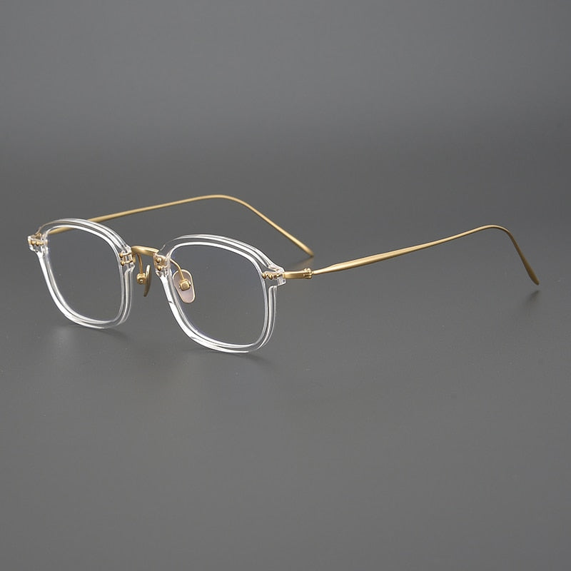 Gatenac Unisex Full Rim Square Acetate Titanium Frame Eyeglasses Gxyj330 Full Rim Gatenac 2  