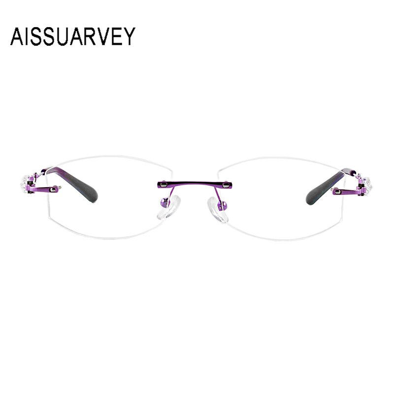 Aissuarvey Women's Rimless Alloy Frame Eyeglasses Rhinestones As60100 Rimless Aissuarvey Eyeglasses   