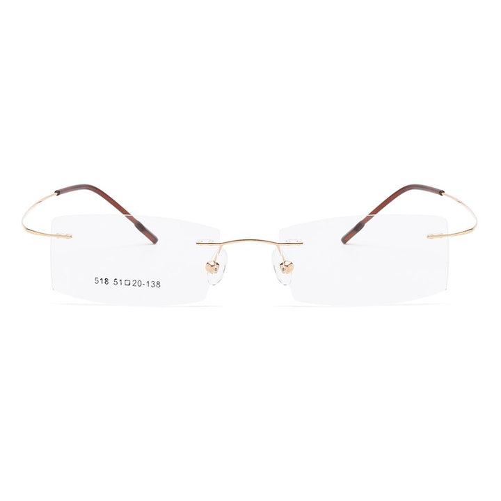 Zirosat 518 Women's Eyeglasses Memory Titanium Rimless Rimless Zirosat   