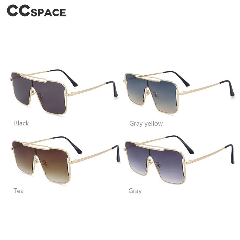 CCSpace Unisex Full Rim Oversized Square Alloy One Lens Frame Sunglasses 54022 Sunglasses CCspace Sunglasses   