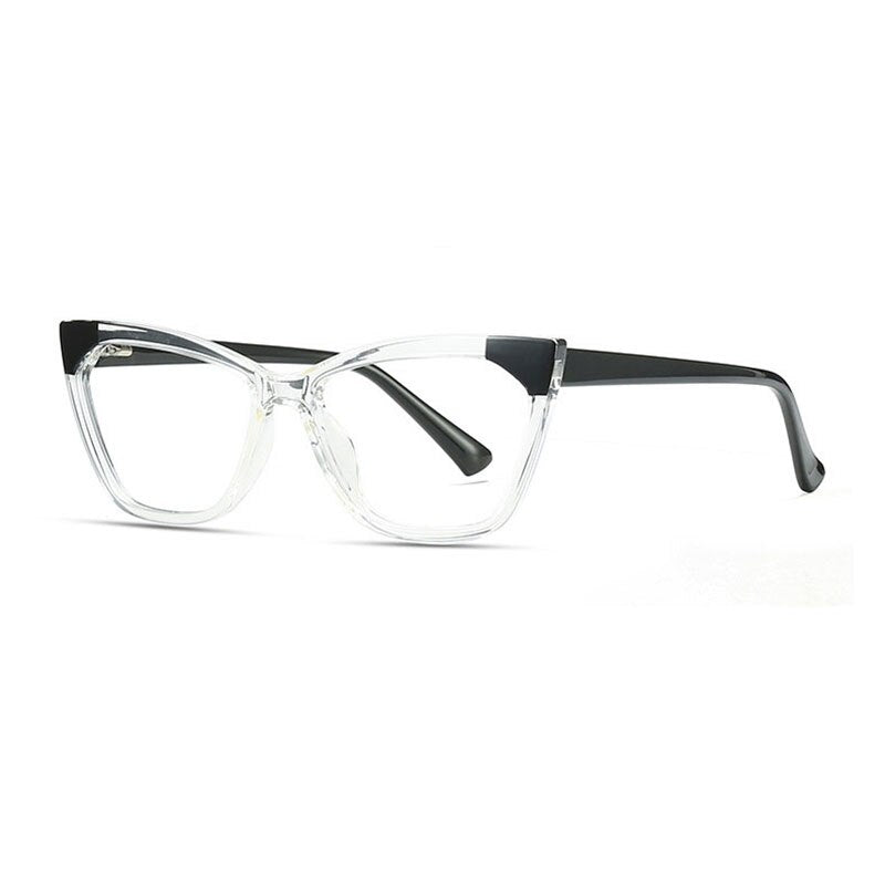 Hotony Women's Full Rim Cat Eye TR 90 Frame Eyeglasses 2040 Full Rim Hotony Transparent  