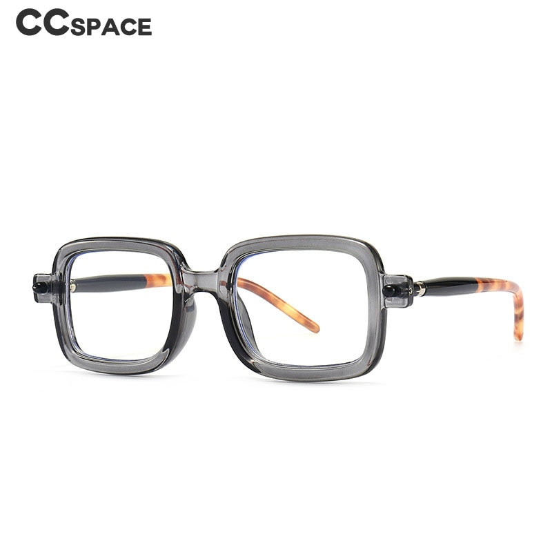 CCSpace Unisex Full Rim Rectangle Resin Frame Eyeglasses 53979 Full Rim CCspace   