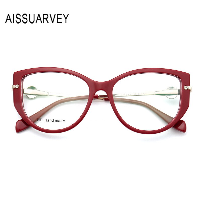 Aissuarvey Acetate Full Rim Cat Eye Frame Metal Temple Womens Eyeglasses L4504 Full Rim Aissuarvey Eyeglasses C4 CN 