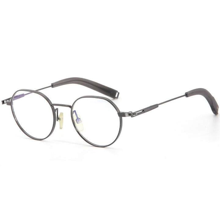 Muzz Men's Full Rim Square Round Titanium Acetate Frame Eyeglasses 101 Full Rim Muzz gray  