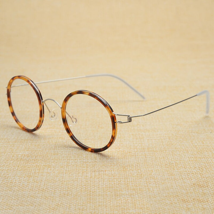 Unisex Handcrafted Customizable Lens Titanium Alloy Round Frame Eyeglasses Frame Yujo   
