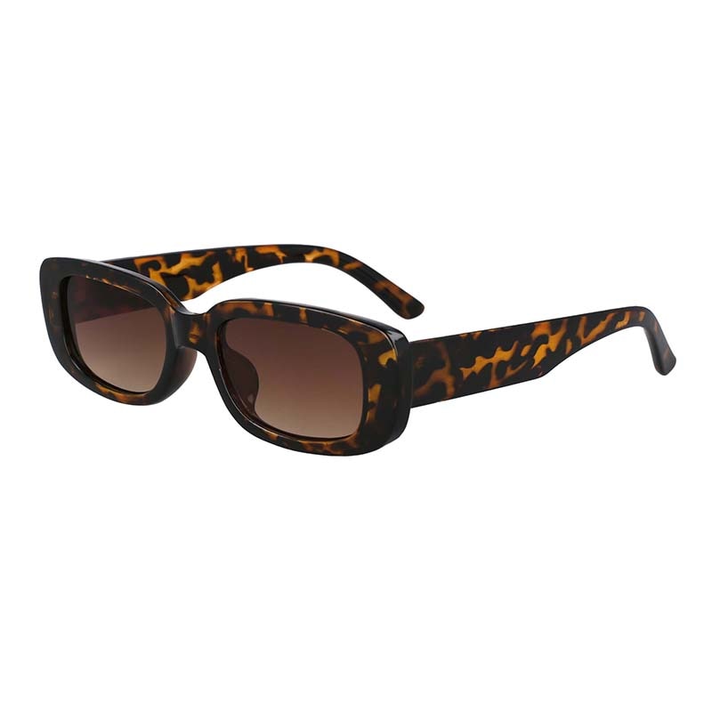 CCSpace Women's Full Rim Rectangle Resin Frame Sunglasses 53122 Sunglasses CCspace Sunglasses Leopard 53122 